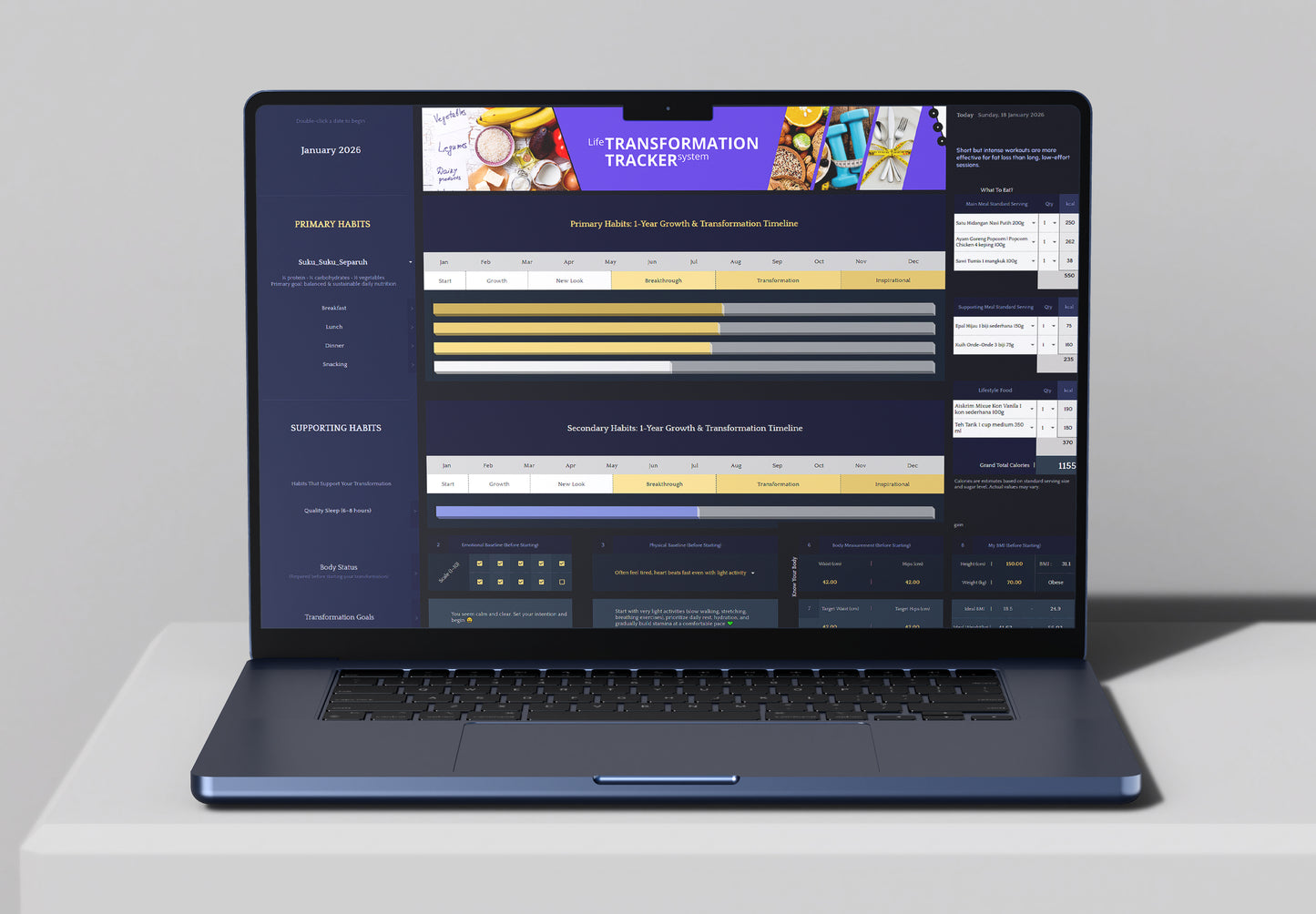 Life Transformation Tracker | Diet Cara Orang Malaysia 2026